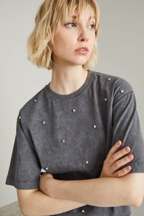 Rhinestone T-shirt Intrend - 4