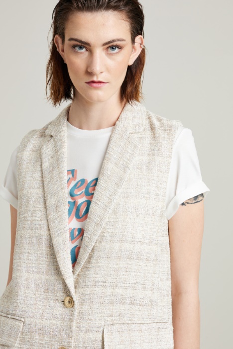 Gilet in stuoia lamè