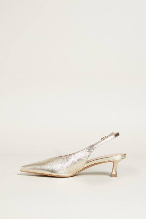 Slingback in pelle laminata