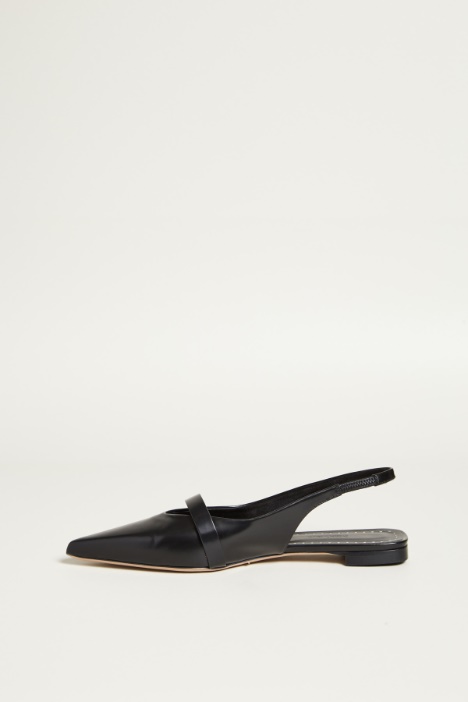 Slingback in pelle lucida
