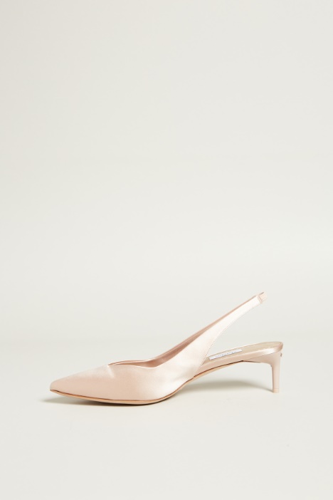 Slingback in raso