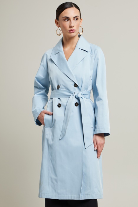 Trench doppiopetto in gabardina