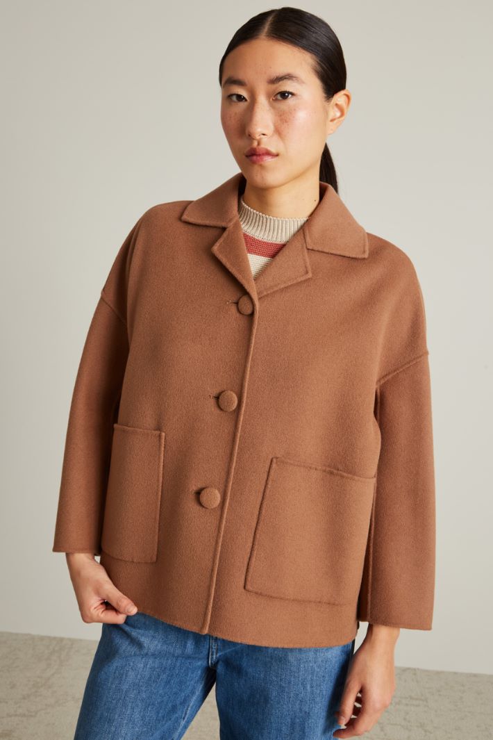 Single-breasted wool pea coat Intrend - 3