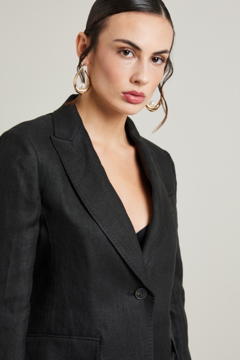 Blazer monopetto in puro lino
