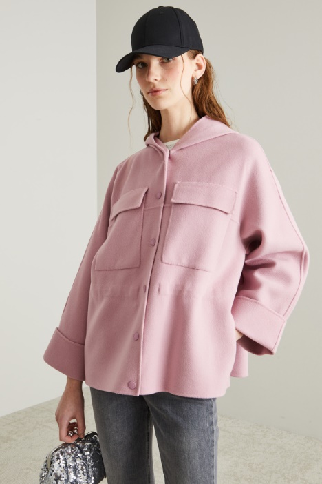 Cappotto in panno con coulisse