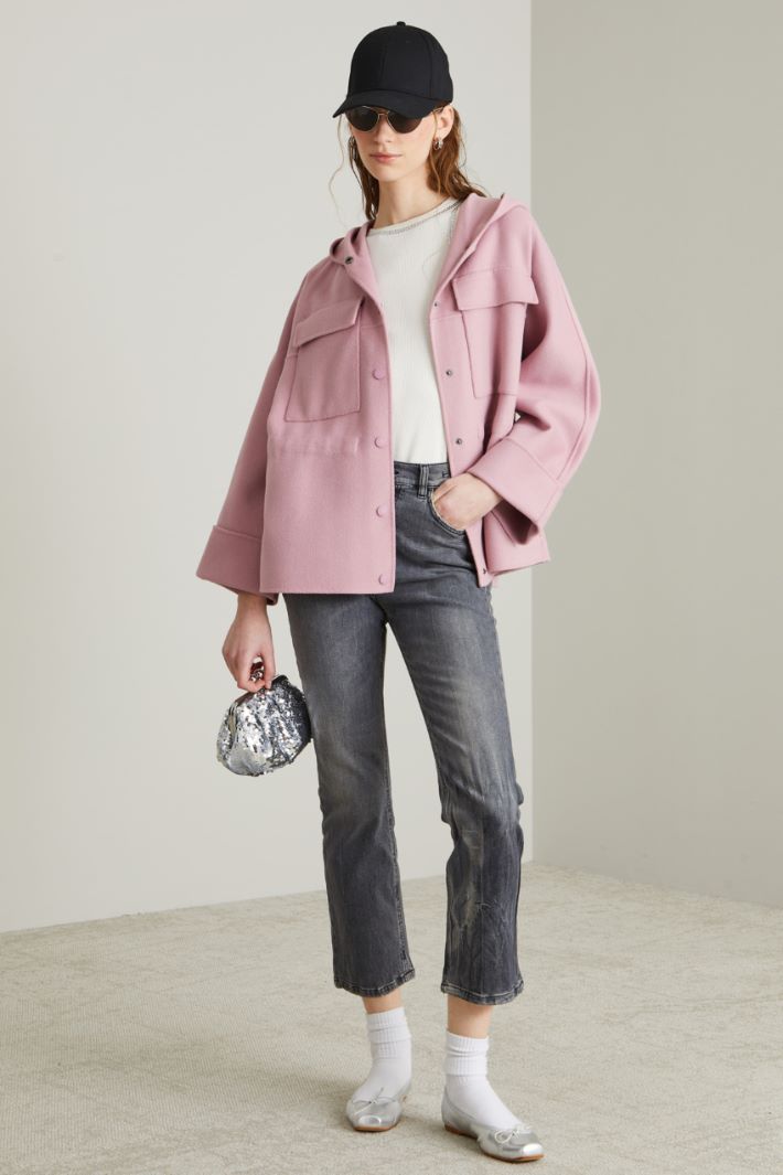Cappotto in panno con coulisse Intrend