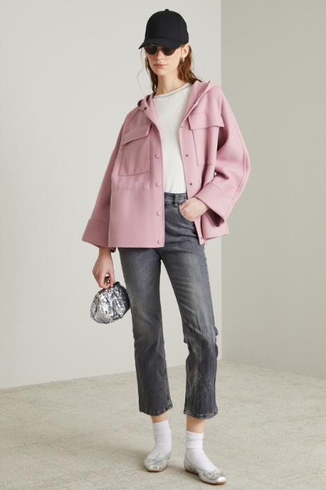 Cloth coat with drawstring Intrend