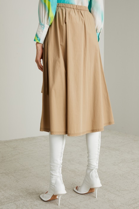 Pleated poplin skirt Intrend - 3
