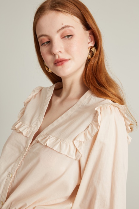 Camicia in mussola con rouches