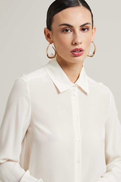 Camicia fluida in crépe de chine