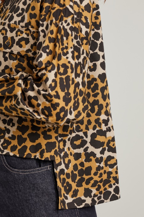 Túnica de sarga de algodón estampada