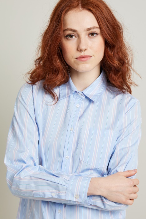 Camicia in popeline con taschino