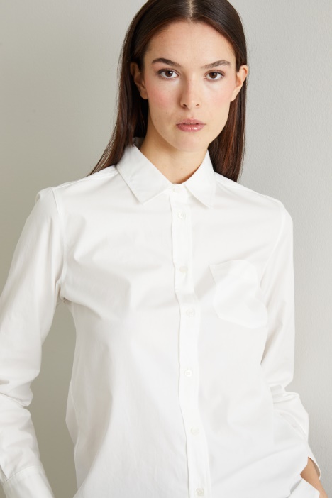 Camicia in popeline con taschino