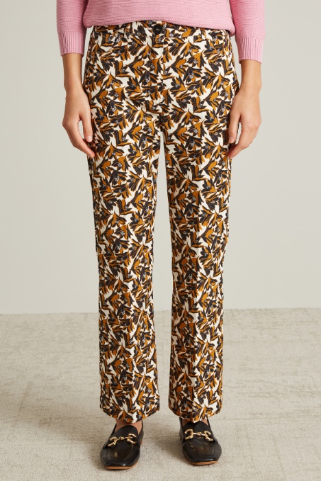 Pantaloni flare in drill