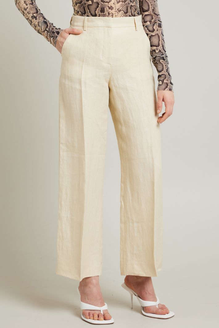 Wide-leg linen trousers Intrend - 3