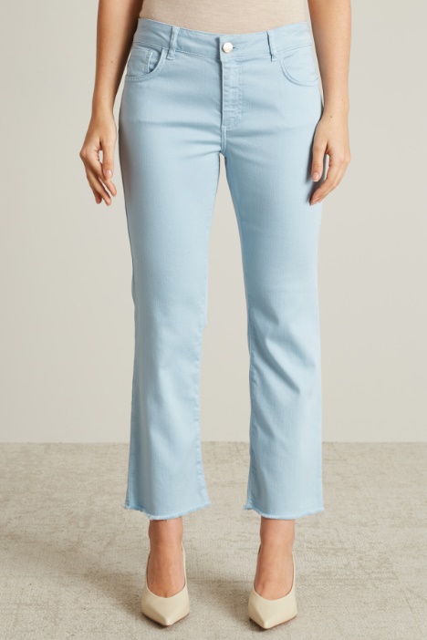 Pantaloni flare in drill