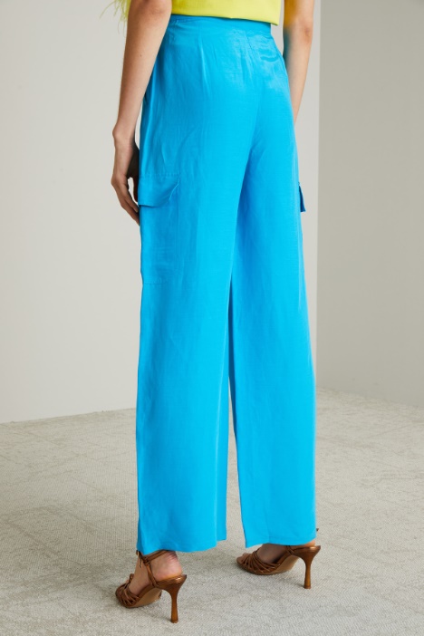 Pantaloni cargo in lino