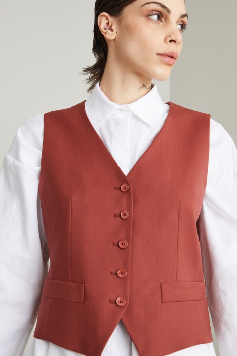 Gilet in tela di lana