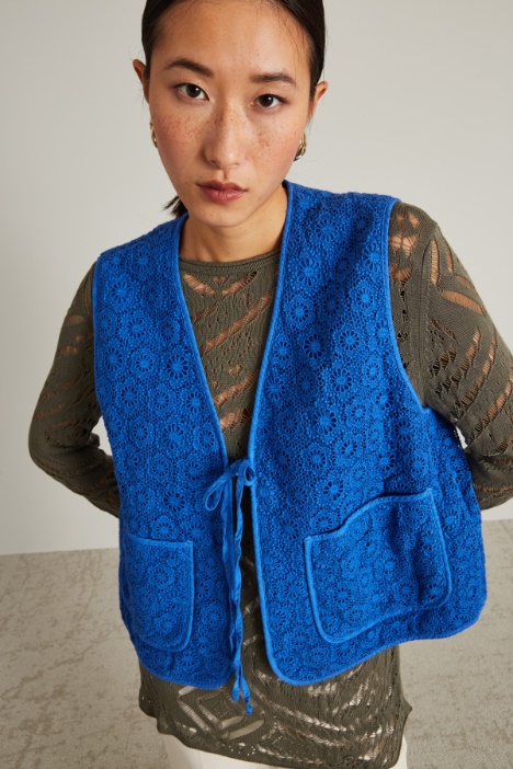 Gilet in pizzo macramè