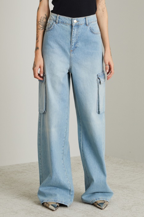 Jeans cargo in denim