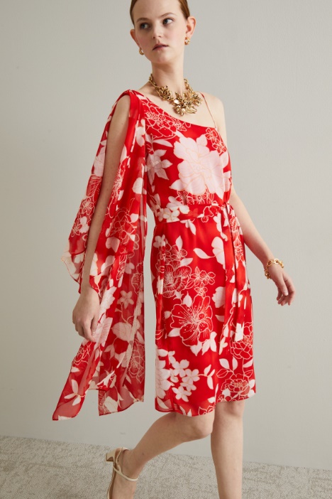 Abito in georgette con volant