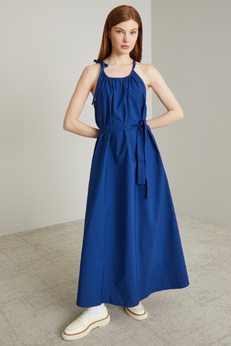 Abito smanicato in popeline