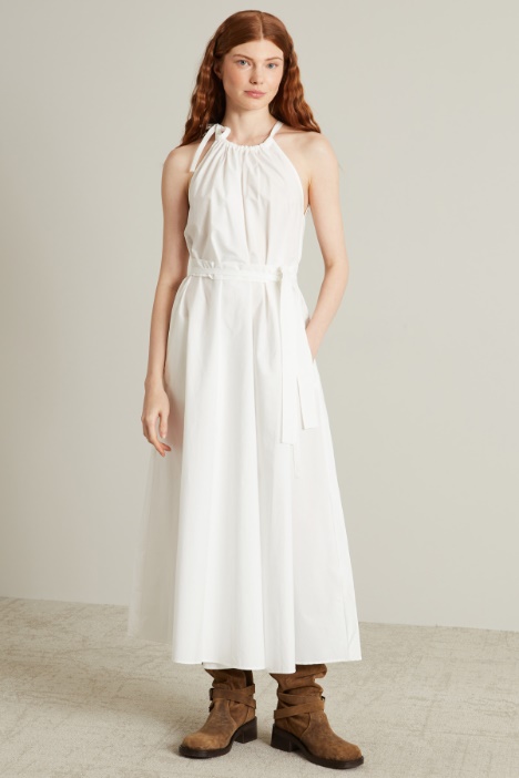 Abito smanicato in popeline