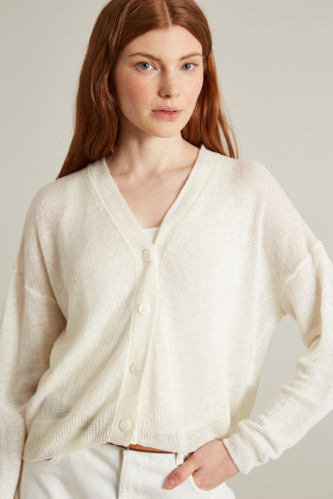 Cárdigan de hilado de lino