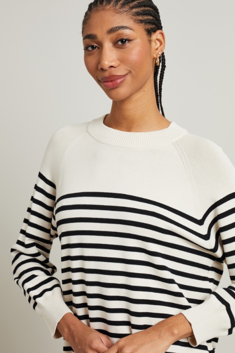 Suéter de viscosa de rayas