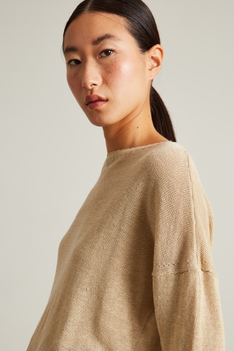 Maglia morbida in puro lino