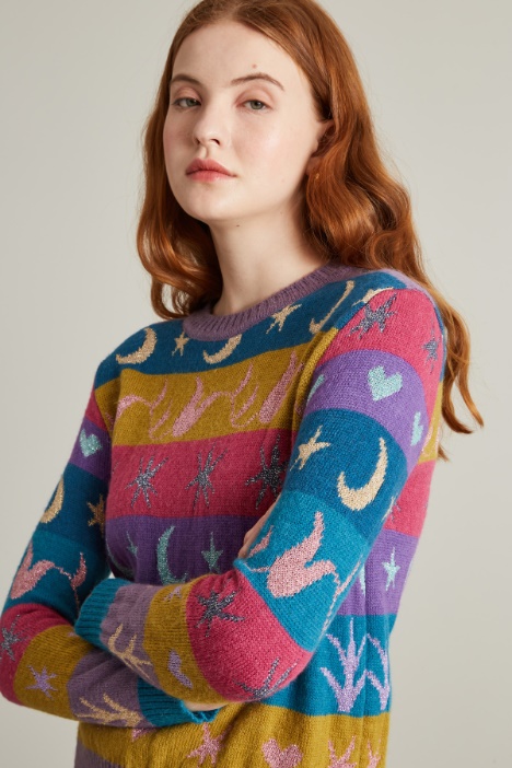 Maglia jacquard lamè