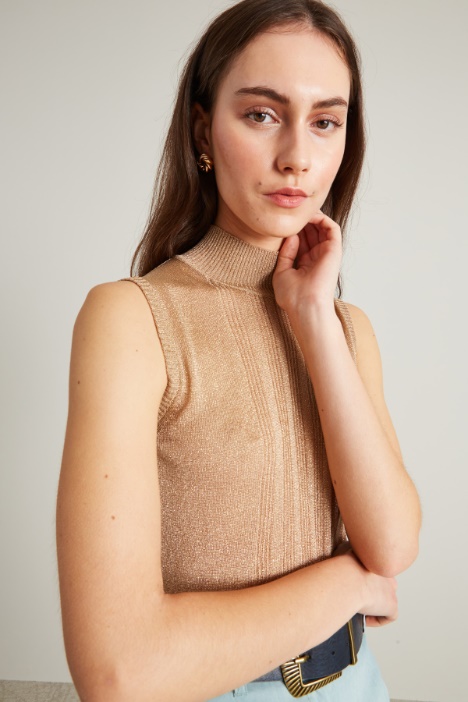Top in maglia lamè