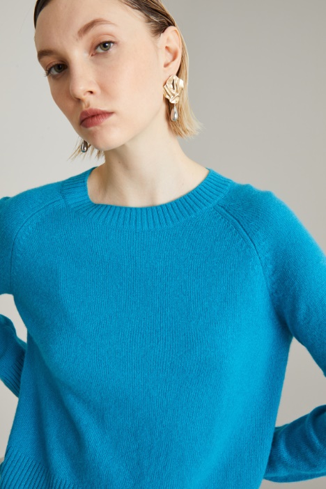 Maglia girocollo in puro cashmere
