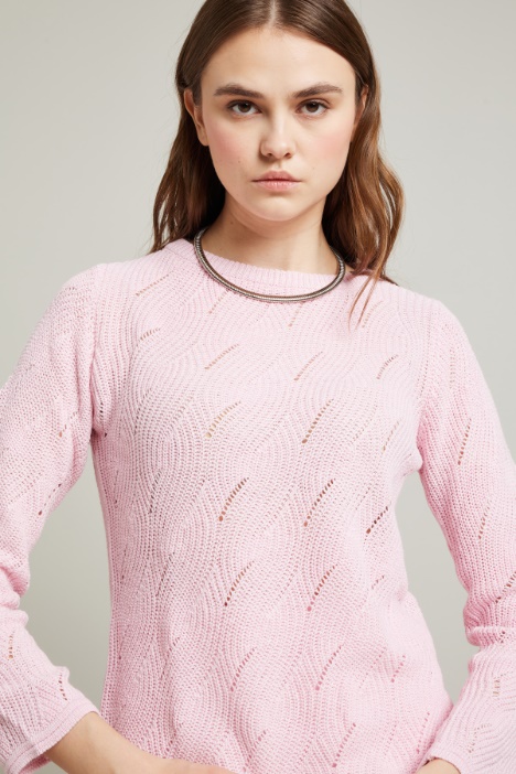 Maglia traforata in misto cotone