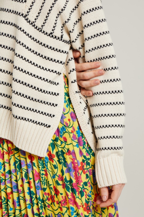 Suéter oversize de algodón de rayas