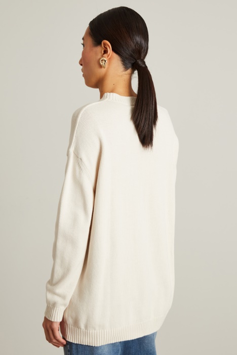 Maglia morbida con intarsio