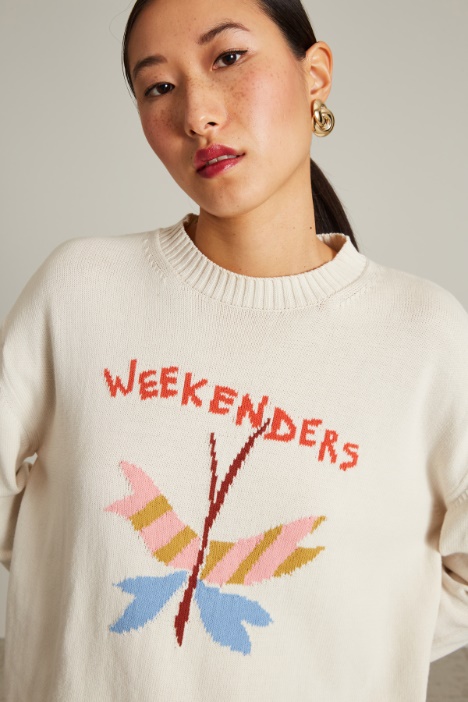 Maglia morbida con intarsio