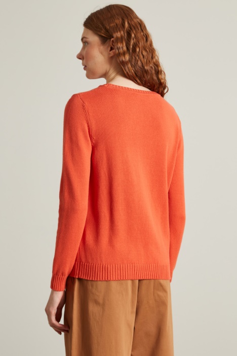 Maglia girocollo con intarsio