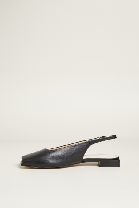 Ballerine slingback in pelle