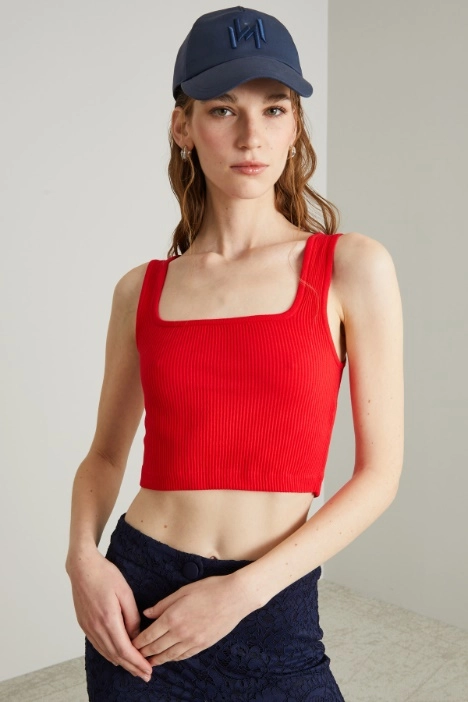 Cropped rib-knit top - Intrend