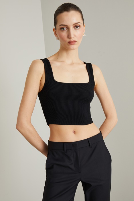 Cropped rib-knit top Intrend