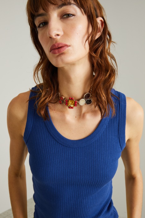 Canotta in jersey a coste