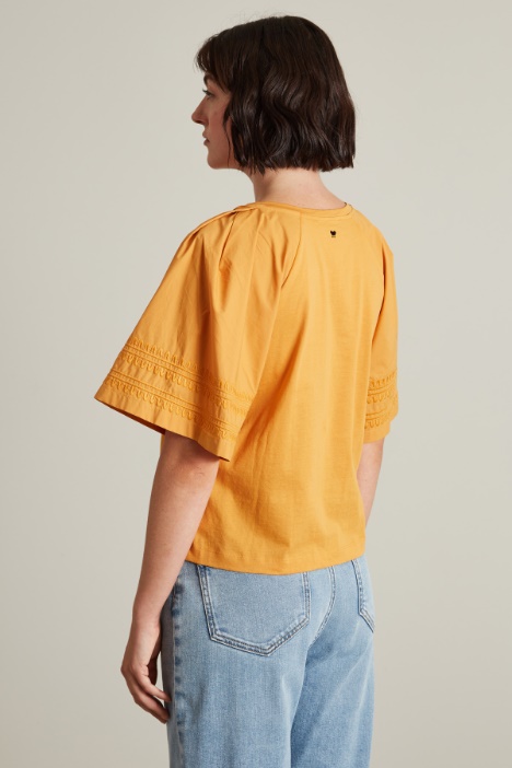 T-shirt con maniche in popeline