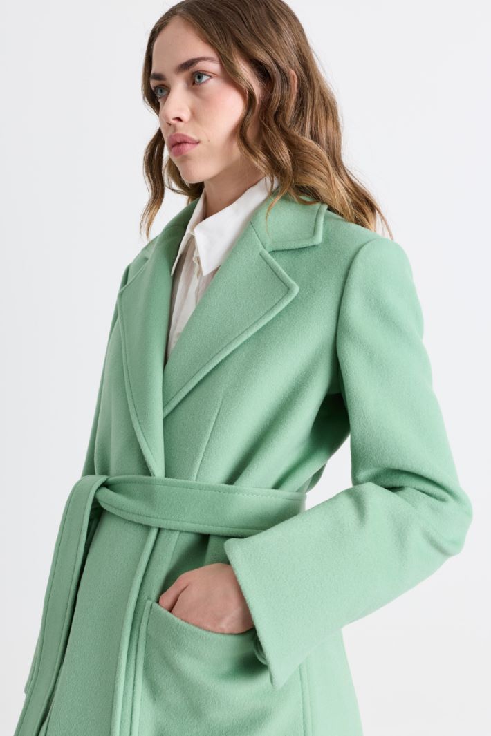 Cappotto a vestaglia in drap con cintura Intrend - 3