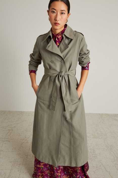 Trench doppiopetto in faille