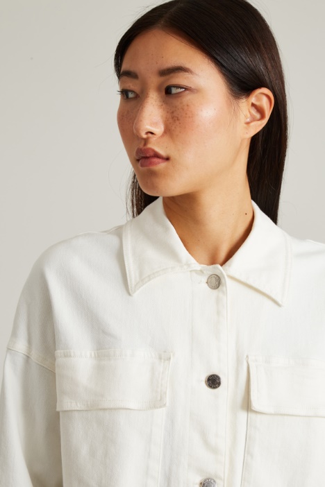 Giacca camicia in drill di cotone