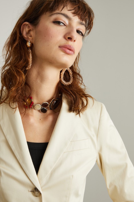 Blazer in raso di cotone