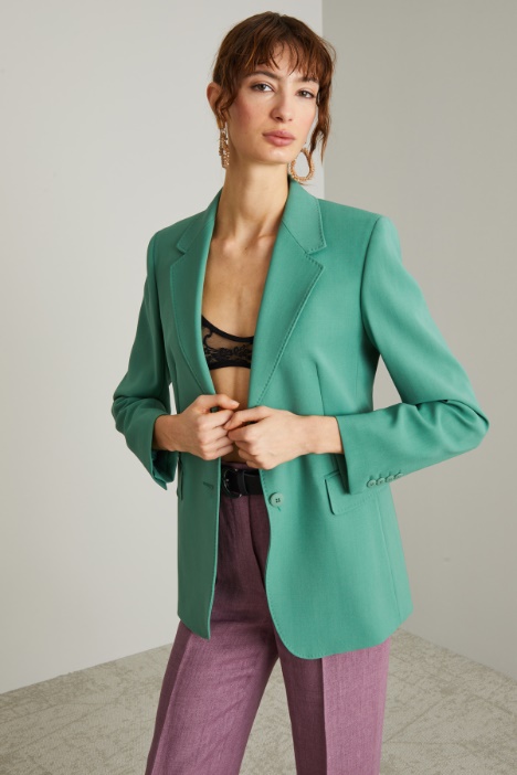 Single-breasted crepe blazer Intrend