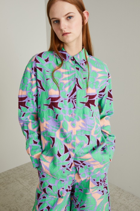 Camicia oversize in lino