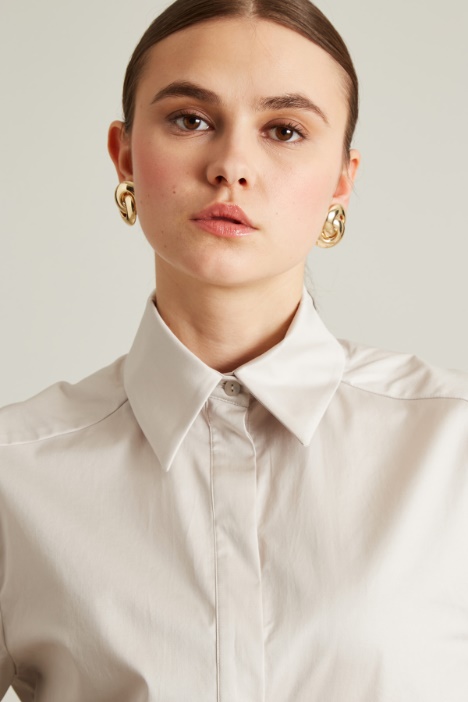 Camisa en satén de algodón